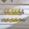 Wholesale 1 Pair Elegant Solid Color Pleated Titanium Steel Gold Plated Ear Studs