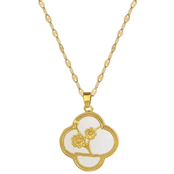 Wholesale 304 Stainless Steel Copper Butterfly Vacuum Plating Zircon Gold Plated Simple Style Cuban Link Chain Curb Chain Lobster Trigger Clasp Closure Pendant Necklace