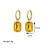 Wholesale PVD Coated Real Gold Plated 18K Gold Geometric Solid Color 304 Stainless Steel Retro Classic Style Waterproof Non Tarnish Drop Earrings