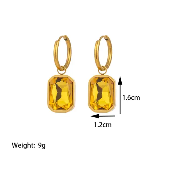 Wholesale PVD Coated Real Gold Plated 18K Gold Geometric Solid Color 304 Stainless Steel Retro Classic Style Waterproof Non Tarnish Drop Earrings
