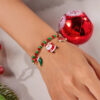 Wholesale Christmas Santa Claus Christmas Tree Cane Pendant Rice Bead Bracelet