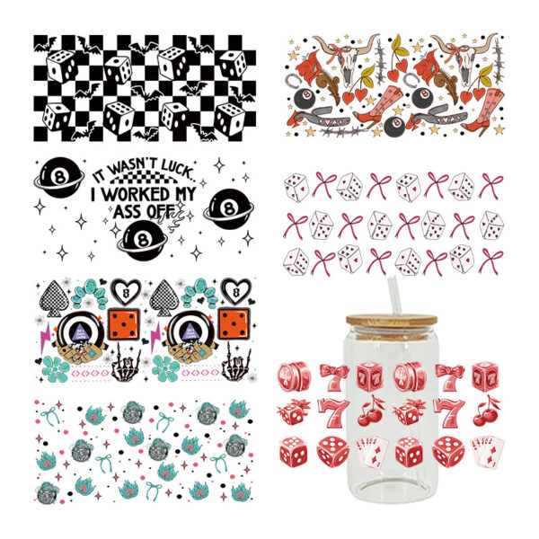 Wholesale Uv Transfer Sticker Glass Cup Crystal Label Crystal Sticker Cross-Border Exclusive for 16oz Glass Cup Special Sticker 23Cmx11Cm