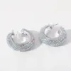 Wholesale 1 Pair Nordic Style Lady Tropical C Shape Inlay 304 Stainless Steel CCB Zircon Ear Studs
