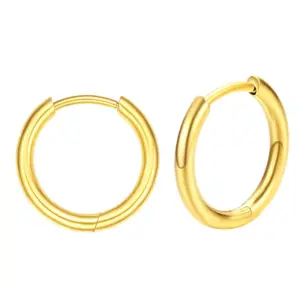 Plain Circle Gold V 2.0*10 / Stainless Steel/Pair