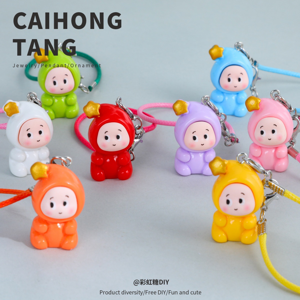 Wholesale Cutel doll resin doll aessories key chain pendant