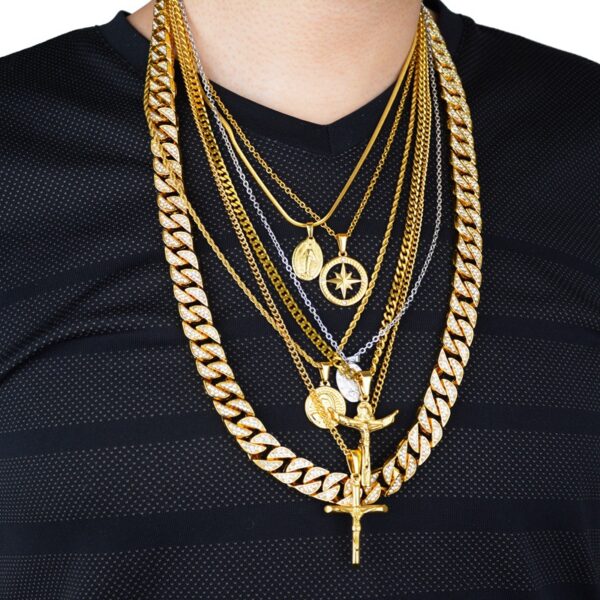 Wholesale Hip Hop Cylindrical Cross Necklace