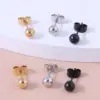 304 Stainless Steel Ball Electroplated Golden Plated Gun Black Plated Fashion Plating Ear Studs