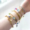 Wholesale Fashion Devil's Eye Hand Of Fatima Heart Shape Stainless Steel Bracelets