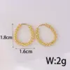304 Stainless Steel Geometric Water Droplets Heart Shape PVD Coated 18K Real Gold Plated 18K Gold Simple Style Waterproof Non Tarnish Gold Hoop Earrings