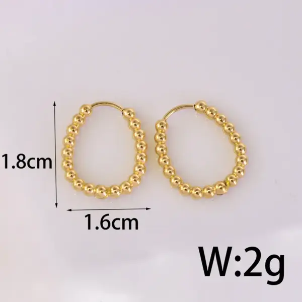 304 Stainless Steel Geometric Water Droplets Heart Shape PVD Coated 18K Real Gold Plated 18K Gold Simple Style Waterproof Non Tarnish Gold Hoop Earrings