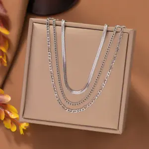 [Xlh1103] Three-Layer Chain / Steel Color