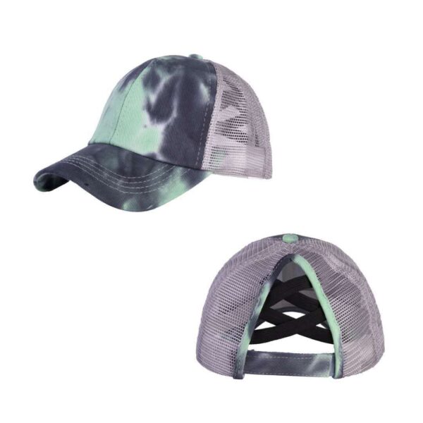 Wholesale 2021 tie-dye baseball cap foreign trade Women's cap female summer tie-dye cross baseball cap back opening hat