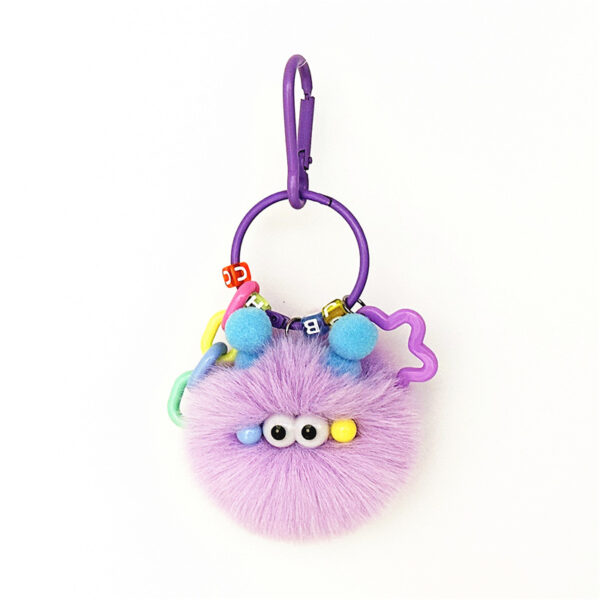 Wholesale Internet Celebrant Cute Cartoon Keychain Ugly Cute Creative Small Coal Ball Plush Doll Schoolbag Pendant Student Doll Gift