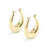 Wholesale 1 Pair Simple Style U Shape Polishing 304 Stainless Steel 18K Gold Plated Stainless Steel Earrings