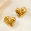 Wholesale 304 Stainless Steel Water Droplets PVD Coated 18K Gold Plated Simple Style Classic Style Waterproof Non Tarnish Gold Silver Ear Studs