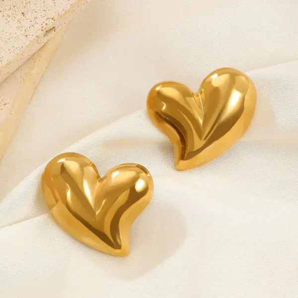 Wholesale 304 Stainless Steel Water Droplets PVD Coated 18K Gold Plated Simple Style Classic Style Waterproof Non Tarnish Gold Silver Ear Studs