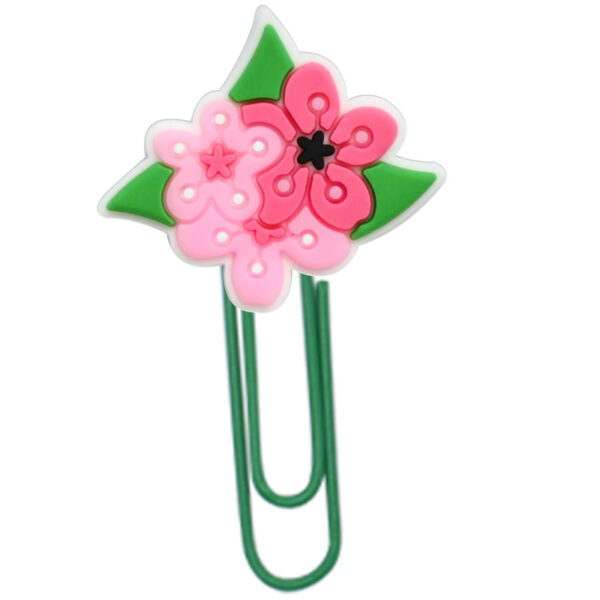 oly-9d8ee6b31dac433737d2e432657e4b65 Wholesale Random 50pcs Student Paper Clip Pink Peach Blossom Bookmark