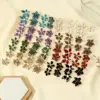Wholesale Autumn Winter Color Matching Small Fragrance Style Wine Red 304 Stainless Steel Flower Stud Earrings Oil Drop Temperament Milk Tea Color Warm Winter Earrings Gift Option