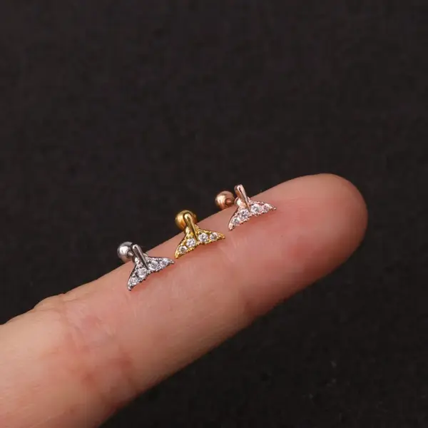 316L Stainless Steel Copper Ear Cartilage Rings & Studs Flower Waterproof Non Tarnish Surgical Steel