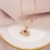 Wholesale PVD Coated 18K Gold Plated Eye Stainless Steel Vintage Style Waterproof Non Tarnish 304 Stainless Steel Pendant Necklace