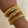 Wholesale Casual Solid Color 304 Stainless Steel Titanium Steel 18K Gold Plated Bangle In Bulk