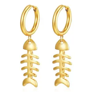 2.5*12 Welding Ring Fishbone Gold Ear Clip