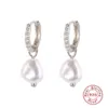 1 Pair 925 Sterling Silver Geometric Zircon Drop Earrings