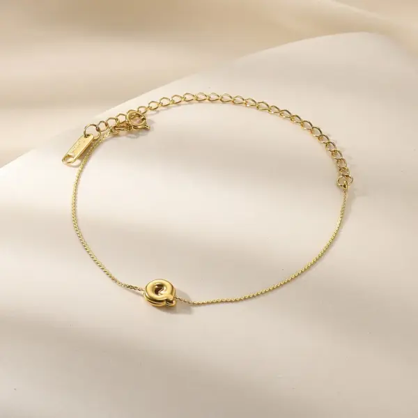 Wholesale Trendy Adjustable Letter Bracelet Elegant Fashion Jewelry Gift For Women Chain Style Compact Size Stainless Steel