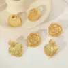 Wholesale 1 Pair Cute Simple Style Round Heart Shape 304 Stainless Steel 18K Gold Plated Ear Studs