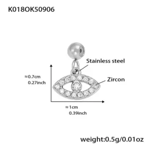 K018-Steel Color Devil's Eye Zircon Pendant