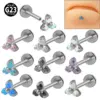 Wholesale 1 Piece Ear Cartilage Rings & Studs Simple Style Flower G23 Titanium Synthetic Opal Zircon Plating Inlay Synthetic Opal Zircon