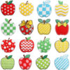 Wholesale Art Apple Embroidered Cloth Sticker Stripe Dot Apple Pattern Fruit Embroidered Label Bag Decorative Color Fruit
