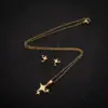 Wholesale PVD Coated 18K Gold Real Gold Plated Star 201 Stainless Steel Simple Style Waterproof Non Tarnish Earrings Necklace