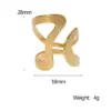 Wholesale PVD Coated Real Gold Plated 18K Gold Irregular Geometric Lines 304 Stainless Steel Modern Style IG Style Waterproof Non Tarnish Open Rings