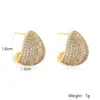Wholesale 1 Pair Retro Simple Style Geometric Inlay Copper Zircon 18K Gold Plated Ear Studs