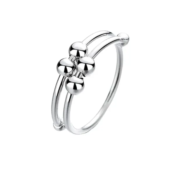 Wholesale Cross-Border Double-layer Rotatable Round Bead Ring Female Anxiety Decompression Female Ring Personality Fashion Bracelet Factory Wholesale