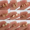 Wholesale PVD Coated 18K Gold Real Gold Plated Fox Lion 304 Stainless Steel Fashion Waterproof Non Tarnish Ear Studs