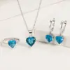 Wholesale 1 Piece 1 Pair Simple Style Heart Shape Copper Inlay Zircon Rings Earrings Necklace