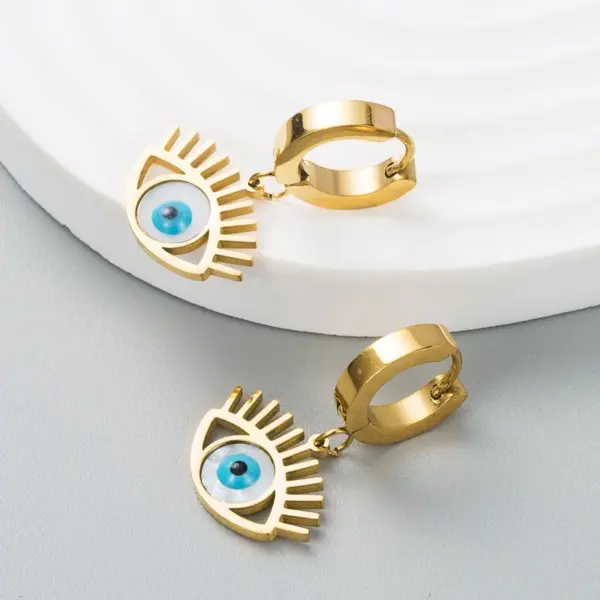 Wholesale Elegant Geometric Plating 304 Stainless Steel No Inlaid 18K Gold Plated Earrings