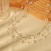 Wholesale PVD Coated Real Gold Plated 18K Gold Flower Shell 304 Stainless Steel Simple Style Classic Style Waterproof Non Tarnish 304 Stainless Steel Necklace