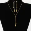 PVD Coated Real Gold Plated 16K White Water Droplets 304 Stainless Steel Modern Style Artistic Waterproof Non Tarnish Earrings Necklace
