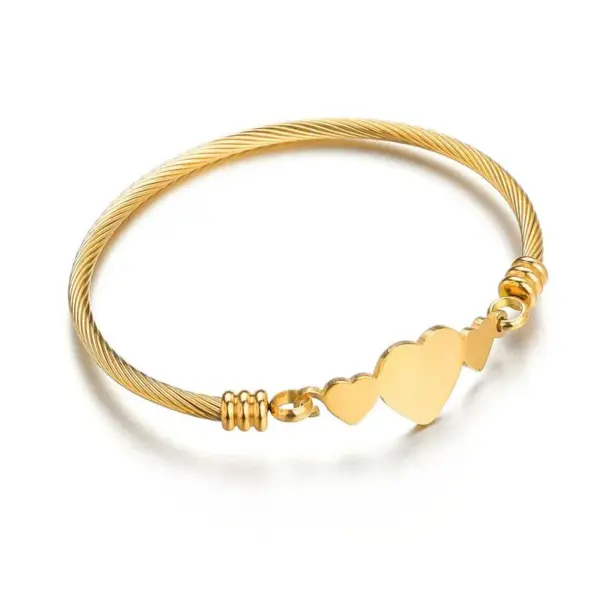 Wholesale Vacuum Plating 18K Gold Heart 303 Stainless Steel 304 Stainless Steel Fashion 304 Stainless Steel