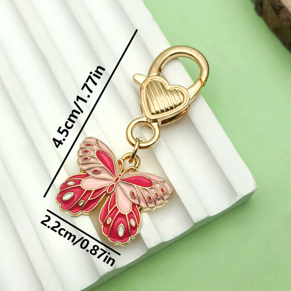 Wholesale Cross-border color butterfly metal key chain pendant key ring luggage jewelry creative cute wind car small gifts