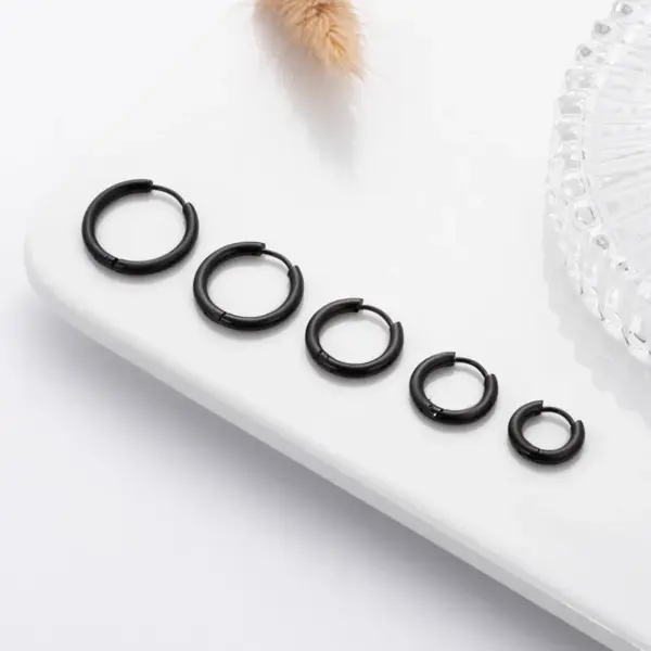 1 Piece Simple Style Solid Color Plating 316 Stainless Steel Titanium Steel Earrings