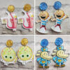 Wholesale Acrylic Reading Fun Guide Children Kindergarten Reading Potato Cake Dog Earrings