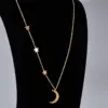 Wholesale Jewelry Heart 304 Stainless Steel Titanium Steel 18K Gold Plated Inlaid Shell Inlaid Gold Necklace