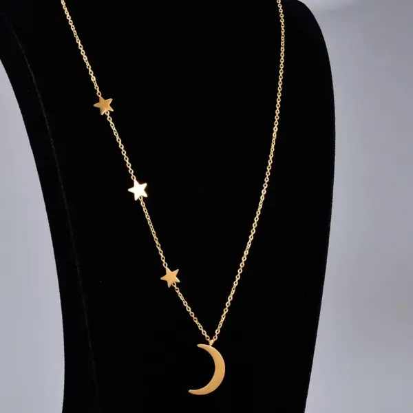 Wholesale Jewelry Heart 304 Stainless Steel Titanium Steel 18K Gold Plated Inlaid Shell Inlaid Gold Necklace