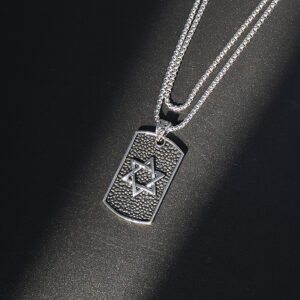 8232#Hexagram square necklace
