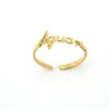 Wholesale Fashion Letter Constellation Titanium Steel Gold Plated Open Ring