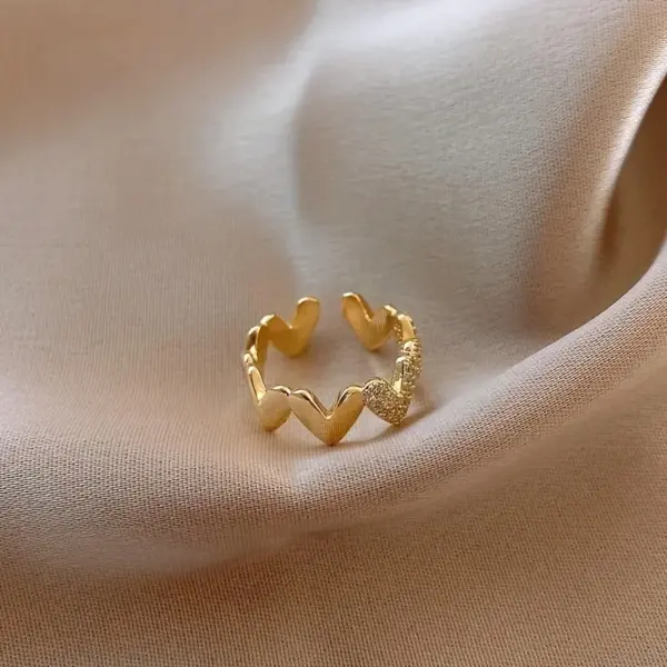Heart Shape Copper Elegant Simple Style Open Rings Rings